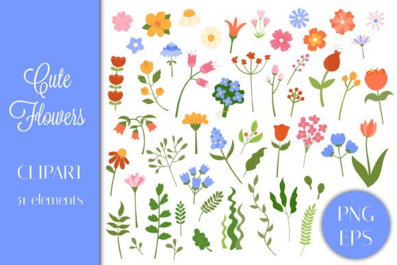 Download Cute Flowers PNG EPS Clipart Bundle - Flowers png Collection