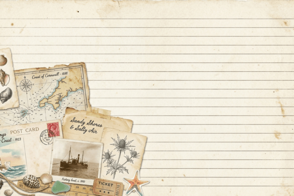 Download Vintage Floral Lined Journal Page - Floral Collection