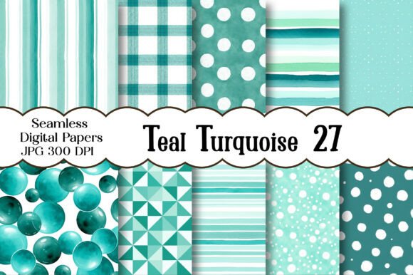 Download Teal Turquoise Digital Paper Bundle - Digital paper Collection