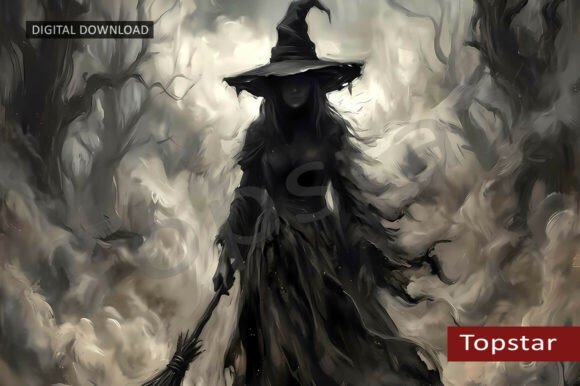 Download Dark Gothic Witch Spooky Halloween Art - Spooky Collection