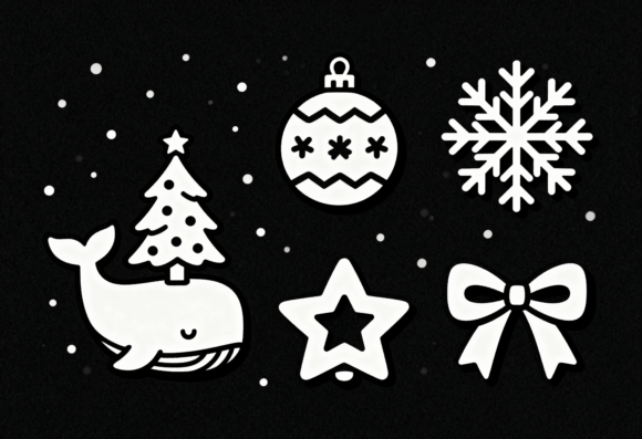 Download Cute Christmas Whale Tree Snowflake Bow - Premium Resources