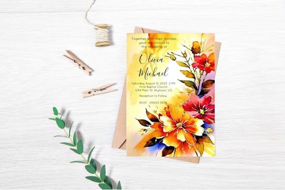 Download Bright Watercolor Floral Wedding Invitat - Floral Collection