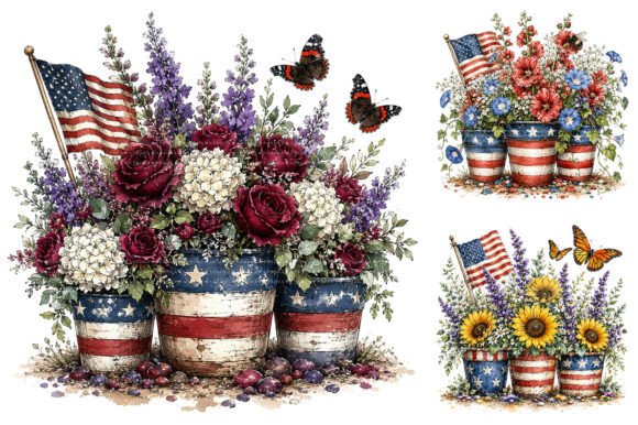 Download Rustic Patriotic Floral Bouquets PNG - Floral Collection