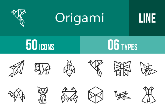 Download 50 Origami Line Icons - Premium Bundle