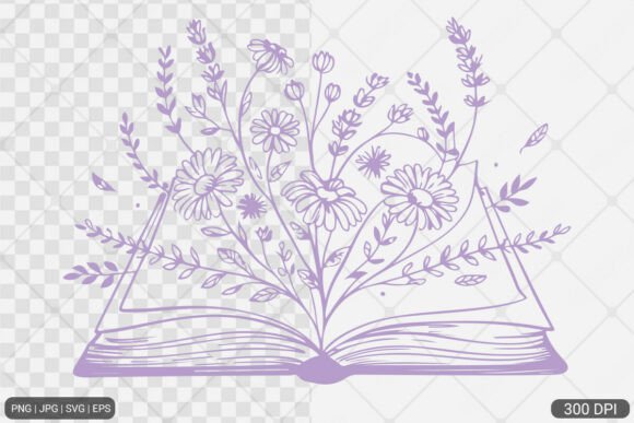 Download Floral Book PNG SVG | Book with Flowers - Floral Collection