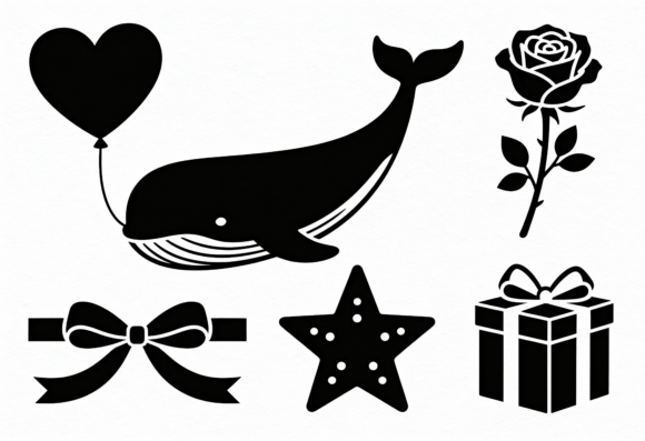 Download Cute Whale Rose Gift Star Bow Heart - Premium Resources